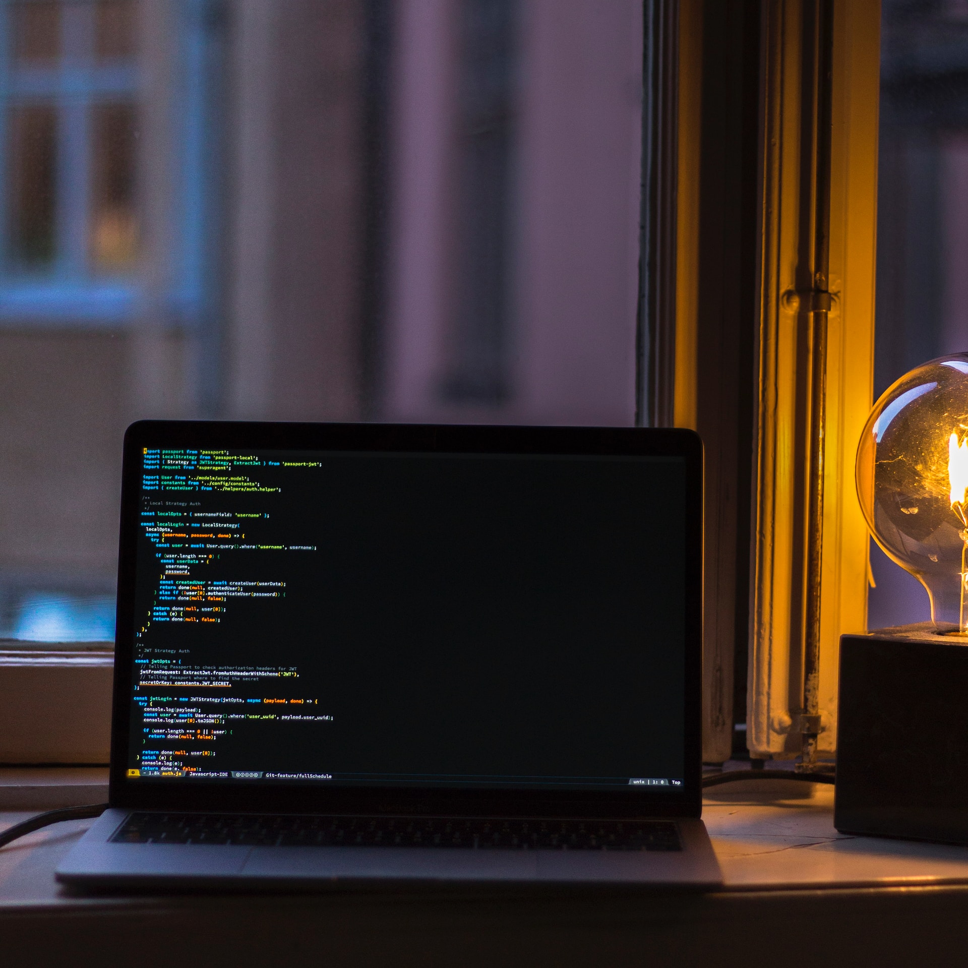 computer on the table